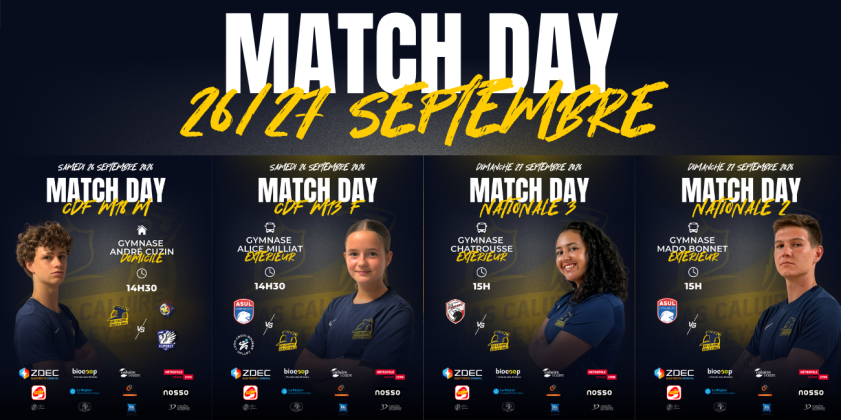 Annonces matchs du 26 / 27 Septembre