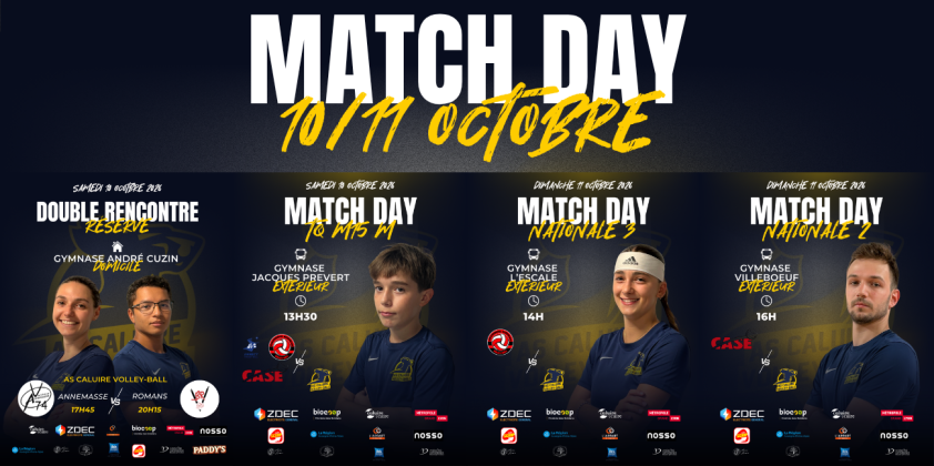 Annonces matchs du 10/11 Octobre