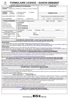 Formulaire demande de licence 26/27