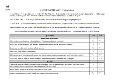 Questionnaire santé